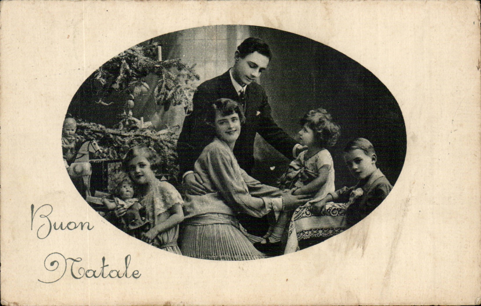CPA Fantaisie Femme et enfants Buon natale