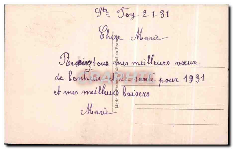 CPA Fantaisie Bonne annee  — Rückseite