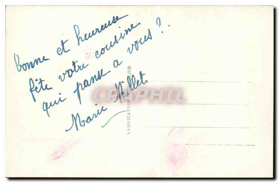 CPA Fantaisie Couple Femme Bonne fete — Verso