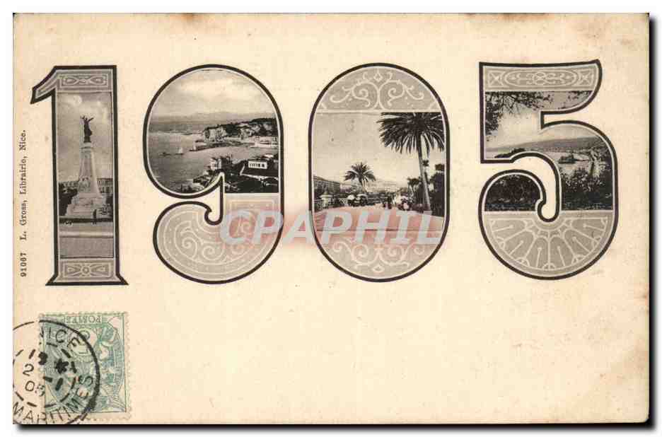 CPA Voeux Annnee 1905 Alpes Maritimes