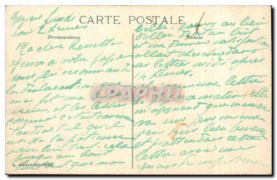 CPA Menton et Garavan vue prise d ela route de Vintimille — Rückseite