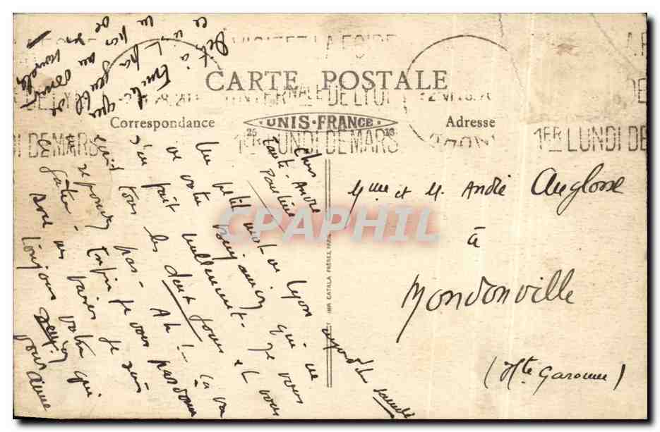 CPA Lyon Place de la Republique Rue President Carnot — Verso