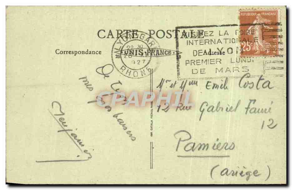 CPA Lyon Place Bellecour Le Charite le royal Hotel — Back