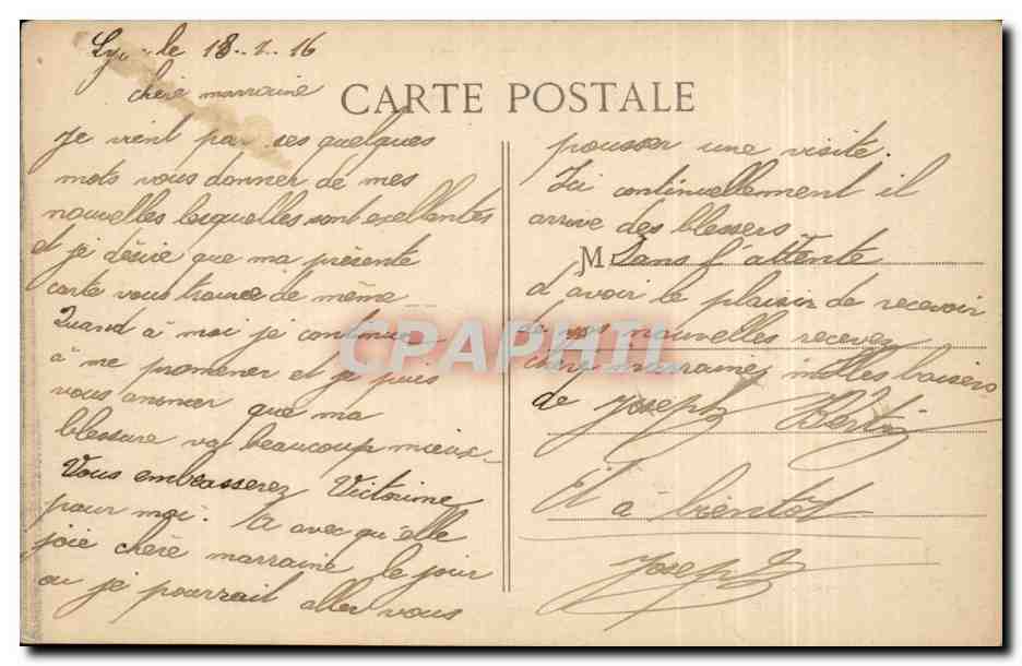 CPA Lyon Hospice de la charite Service du Dr Pehu Diphteries (hopital) — Verso