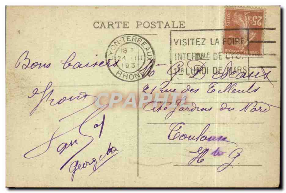 CPA Maison de retraites fermees La Rivette Orangerie Dragon — Verso