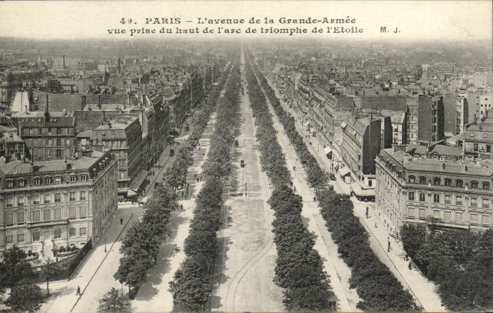 Paris CPA Avenue de la Grande armee vue prise de l'arc de triomphe de l'Etoile