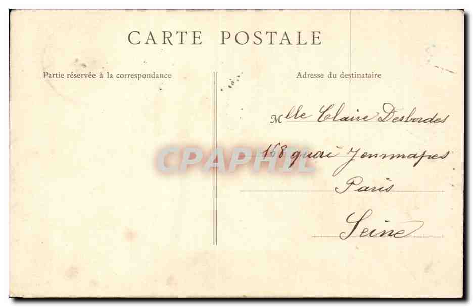 CPA Paris Lac du rocher des Buttes chaumont — Rückseite