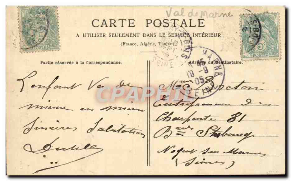 CPA Paris Bois de Vincennes Une allee — Rückseite