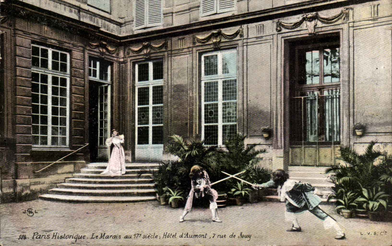 CPA Paris Le Marais du 17eme Hotel d'Aumont Rue de Jouy escrime fencing