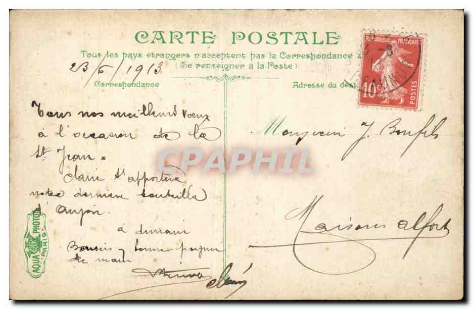 CPA Paris Theatre SArah Bernhardt Place du Chatelet — Verso