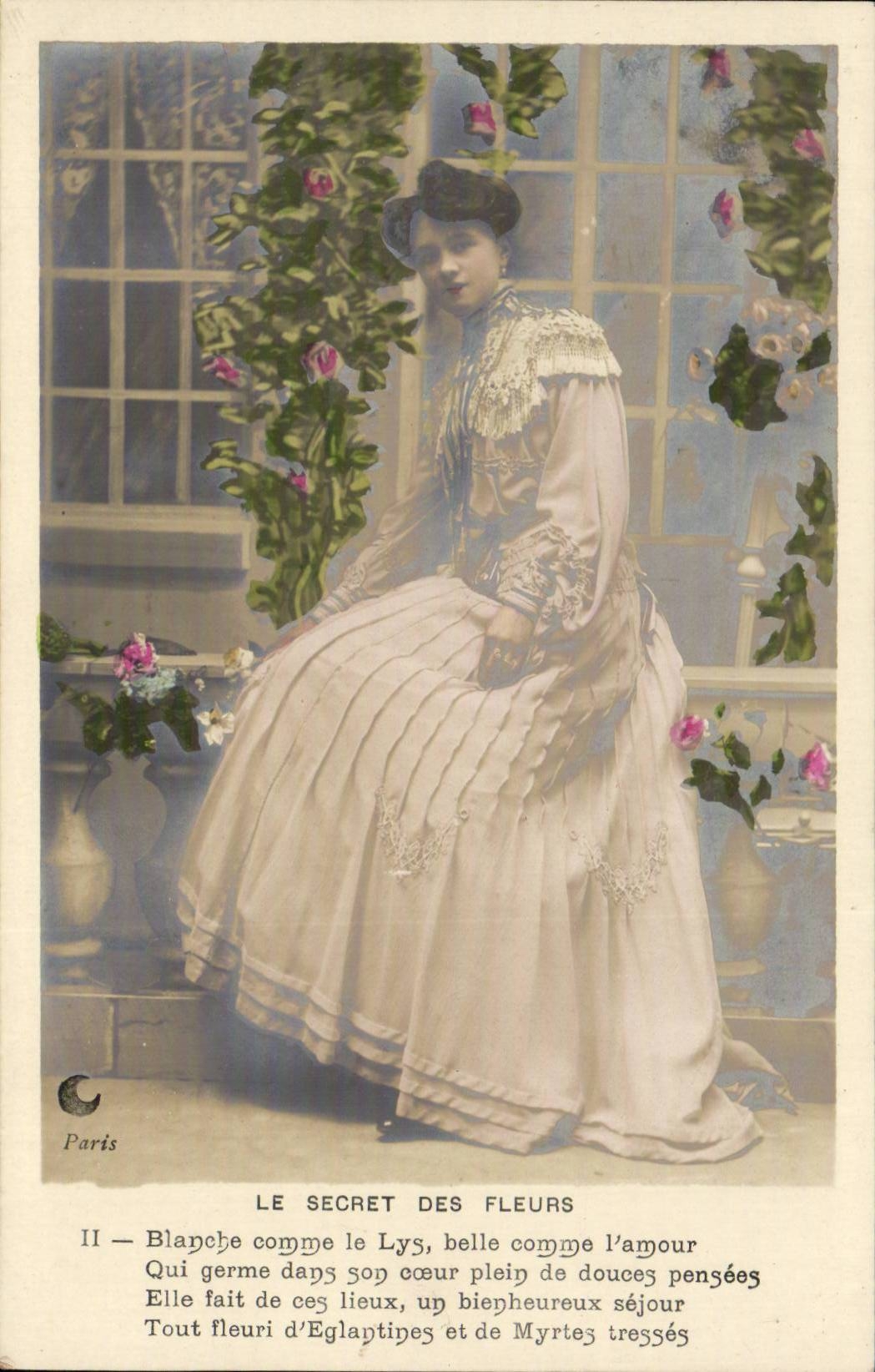 Femme en robe de style victorien — Le Secret des Fleurs — Paris