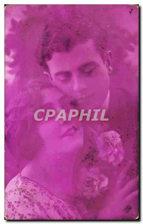Fantaisie - Couple - Purple Tint - CPA 