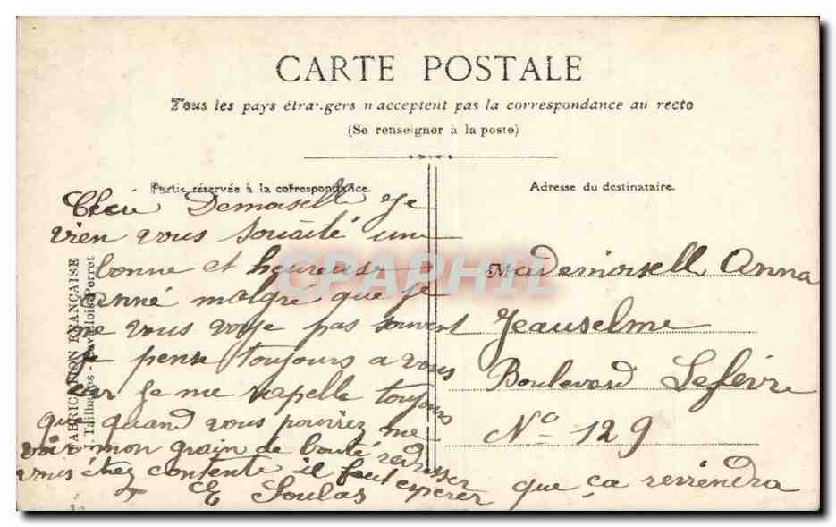 Fantaisie - Enfant - Bonne et Heureuse Annee - darling child with cap - CPA  — Rückseite
