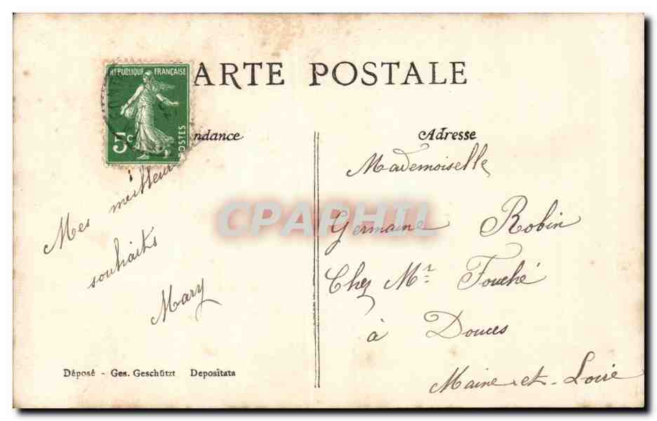 Fantaisie - Homme - Bonne Fete - Handsome chap with flowers - CPA  — Rückseite