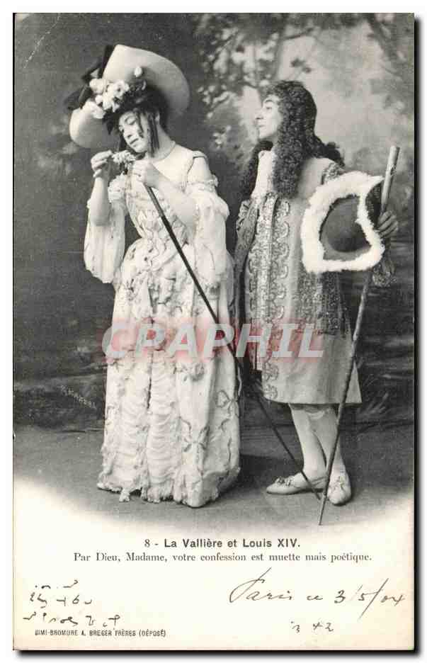Fantaisie - Couple - Noble Couple with elegant costumes La Valliere et Louis XIV - CPA 