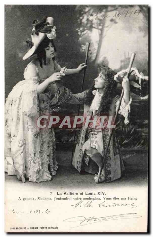 Fantaisie - Couple - Noble Couple with elegant costumes La Valliere et Louis XIV - CPA 
