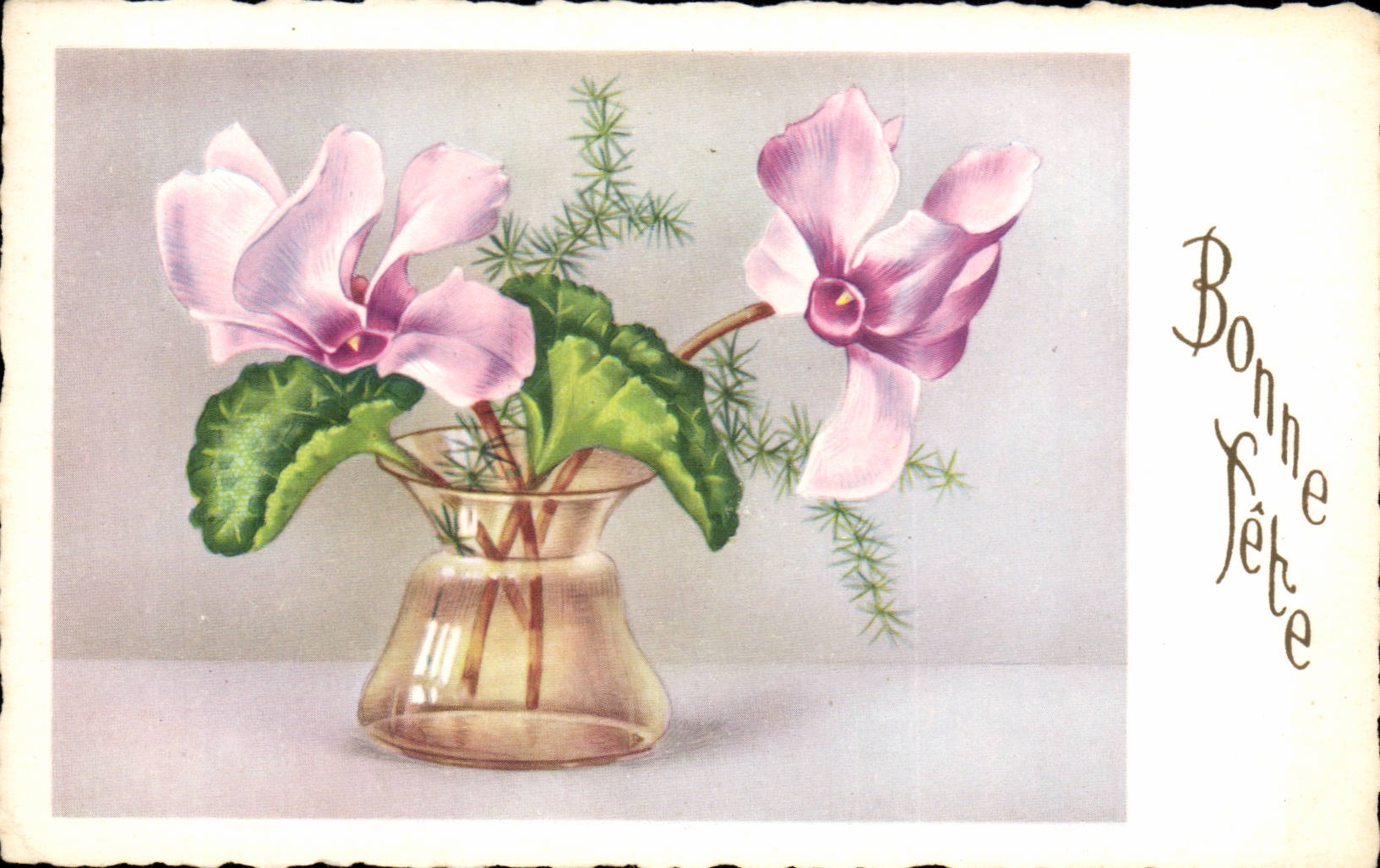 Fete - Bonne Fete - Little vase of flowers - CPA 