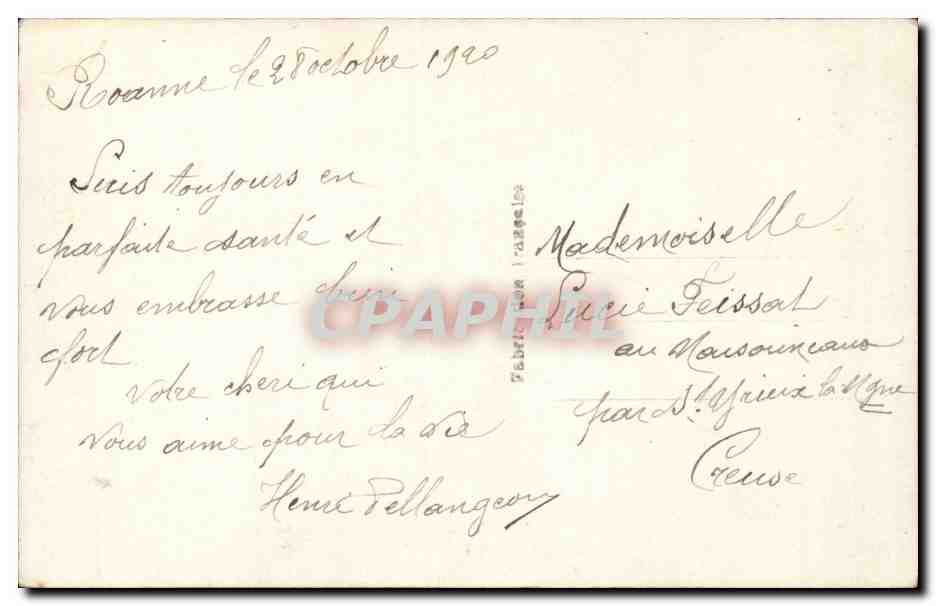 Fantaisie - Couple - pensee et bon souvenirs - pansy - CPA  — Rückseite