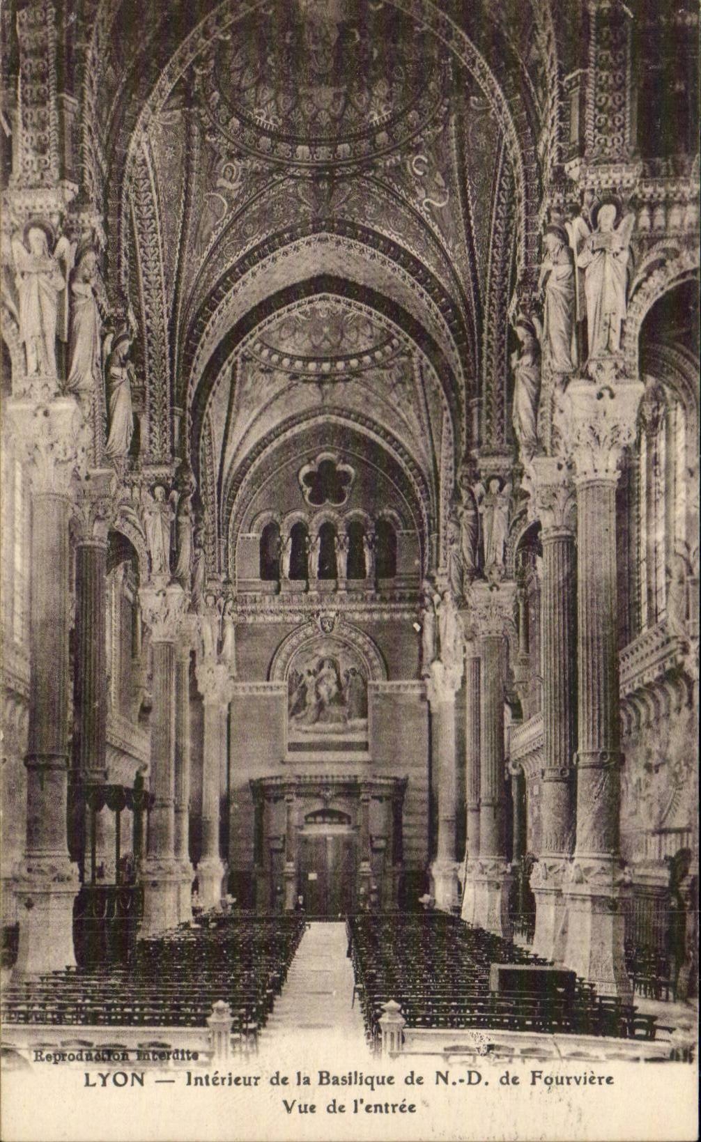 Lyon - Interieur de la Basilique de Notre Dame de Fourviere - CPA 