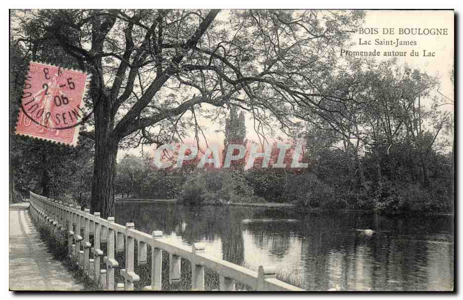 Paris - 16 - Bois de Boulogne - Lac Saint James - Promenade autour du Lac CPA 