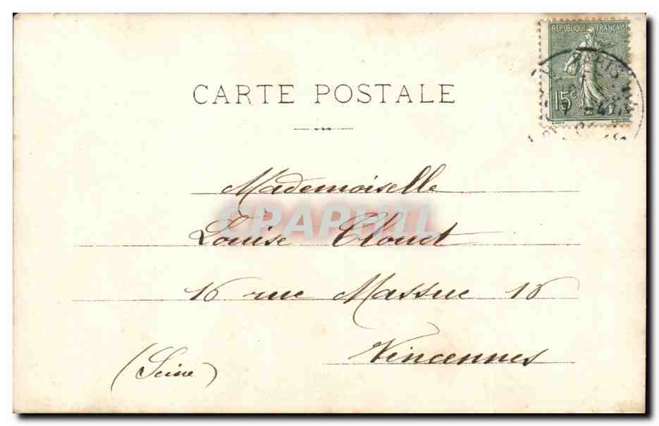 Fantaisie - Couple - The offering of a little flower - CPA  — Rückseite