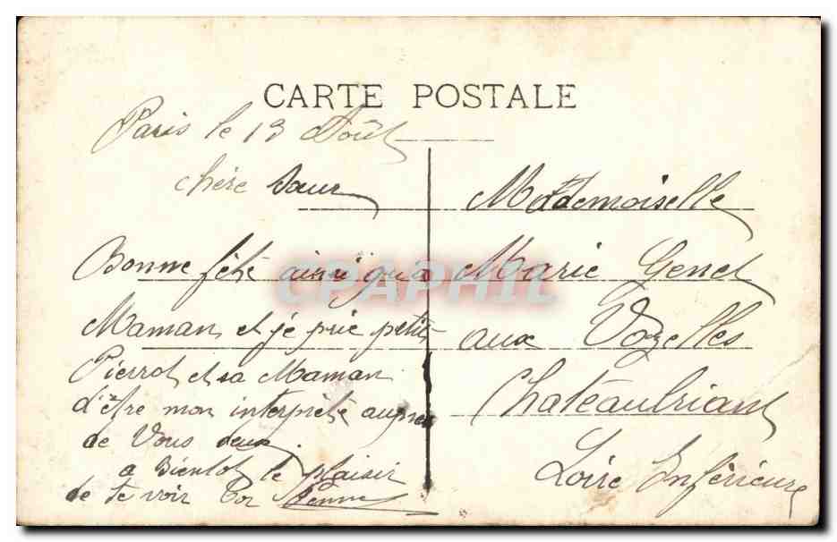 Fantaisie - Femme - Ste Marie - Lys - Lilies - CPA  — Verso