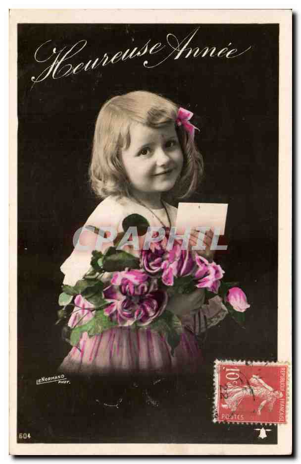 Fantaisie -Enfant - Heureuse Annee - cute little girl CPA 