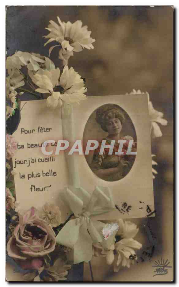 Fleur pour ta beauté — carte postale décorative avec photo de femme — éditeur 'Maison S. Lefebvre' n° 34
