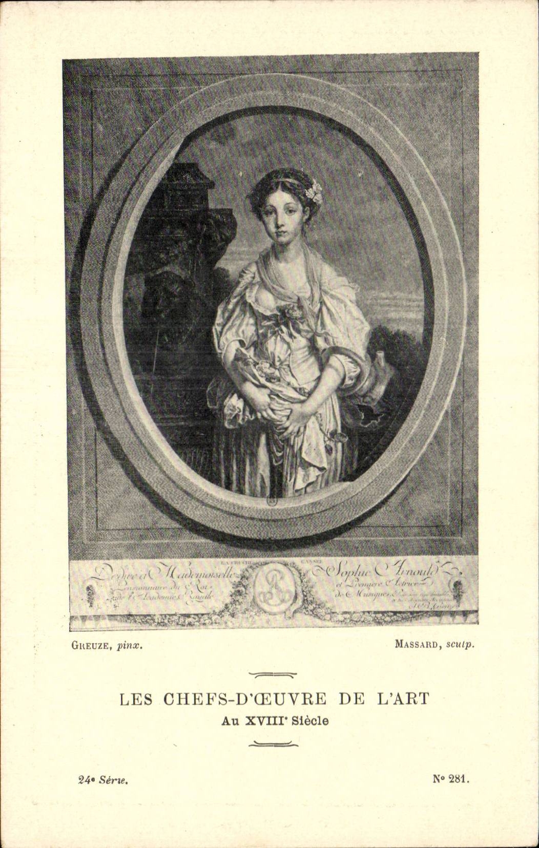 Fantaisie - Enfant - Beautiful child in oval frame Les chefs d'oeuvre de l'art au 18eme - CPA 