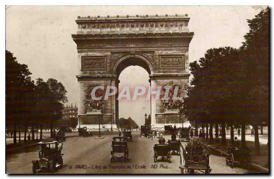 Paris - 8 - L'Arc de Triomphe - automobile - CPA - a¹ir 