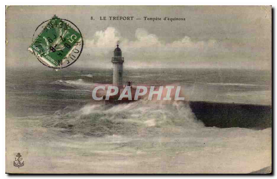 Le Treport - Phare - lighthouse - Tempete d'equinoxe - CPA - a¹ir 
