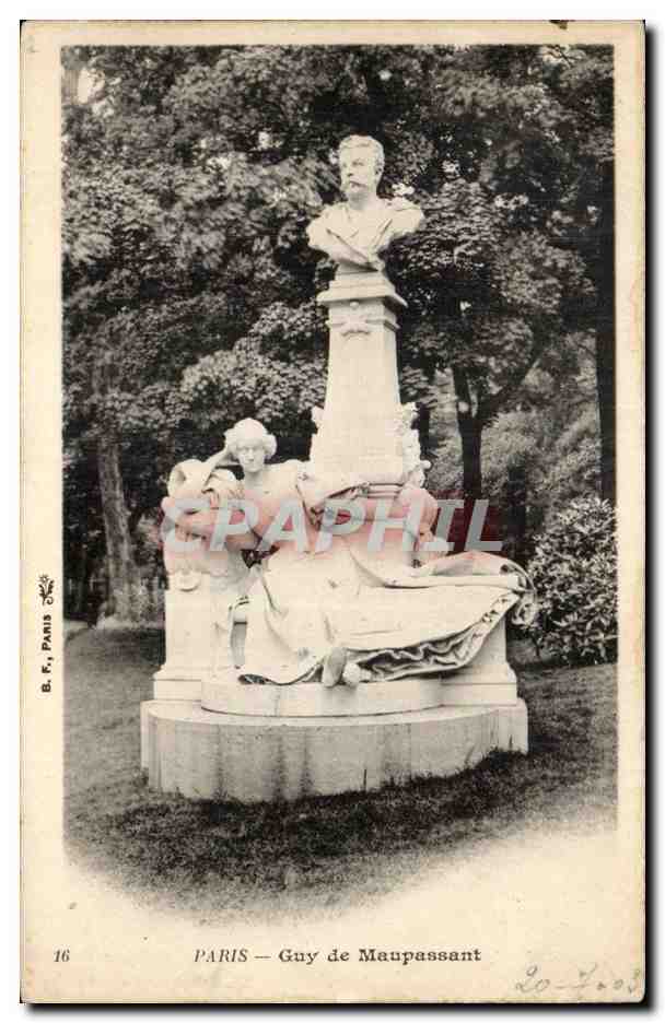 Paris - 8 - Statue de Guy Maupassant - CPA 