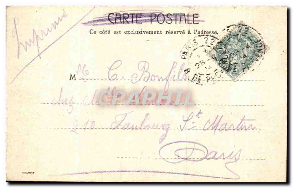 Paris - 1 - Palais de Justice - CPA  — Rückseite