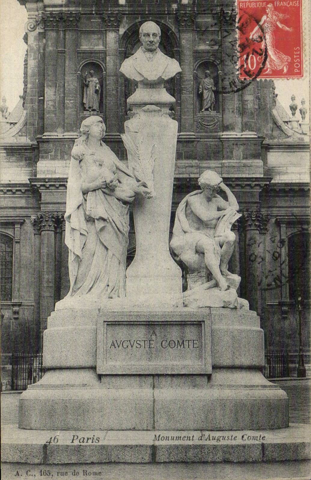 Paris - 1 - Monument d'Auguste Comte - CPA 