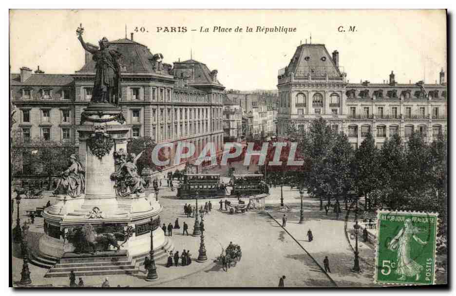Paris - 11 - Place de la Republique - CPA 