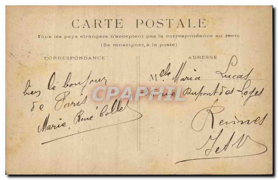 Paris - 1 - Cour du Carrousel - CPA  — Rückseite