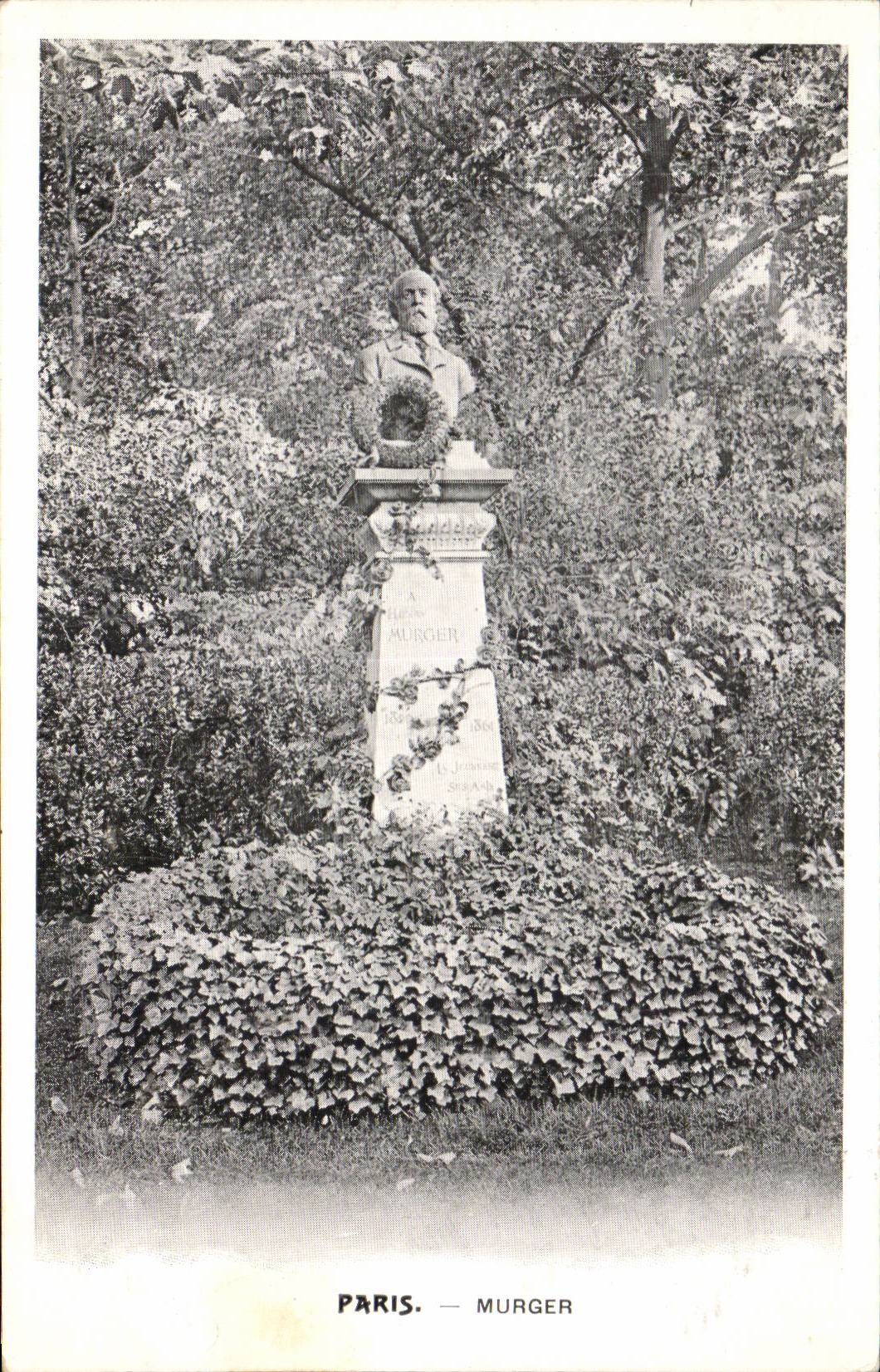 Paris - 1 - Murger - Statue - CPA 