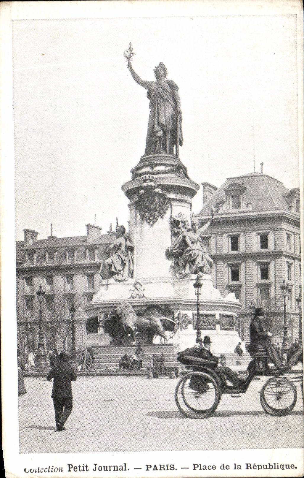 Paris - 11 - Place de la Republique - automobile - Collection Petit Journal CPA 
