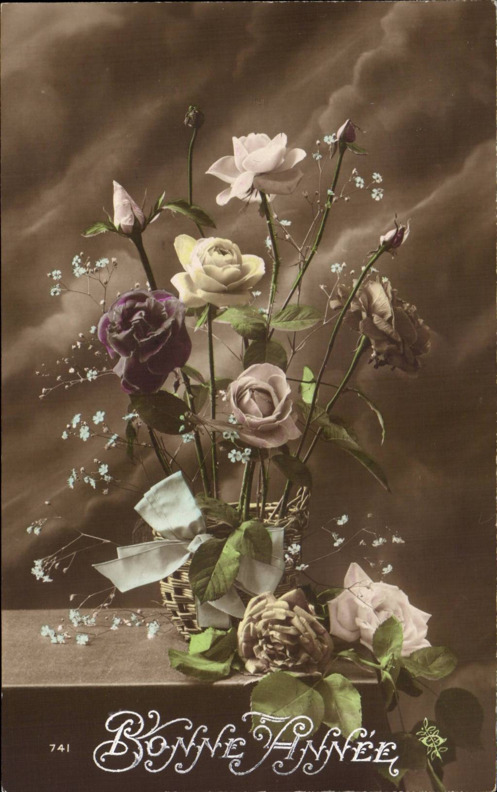 Fleurs - flowers - beautiful bouquet - CPA 