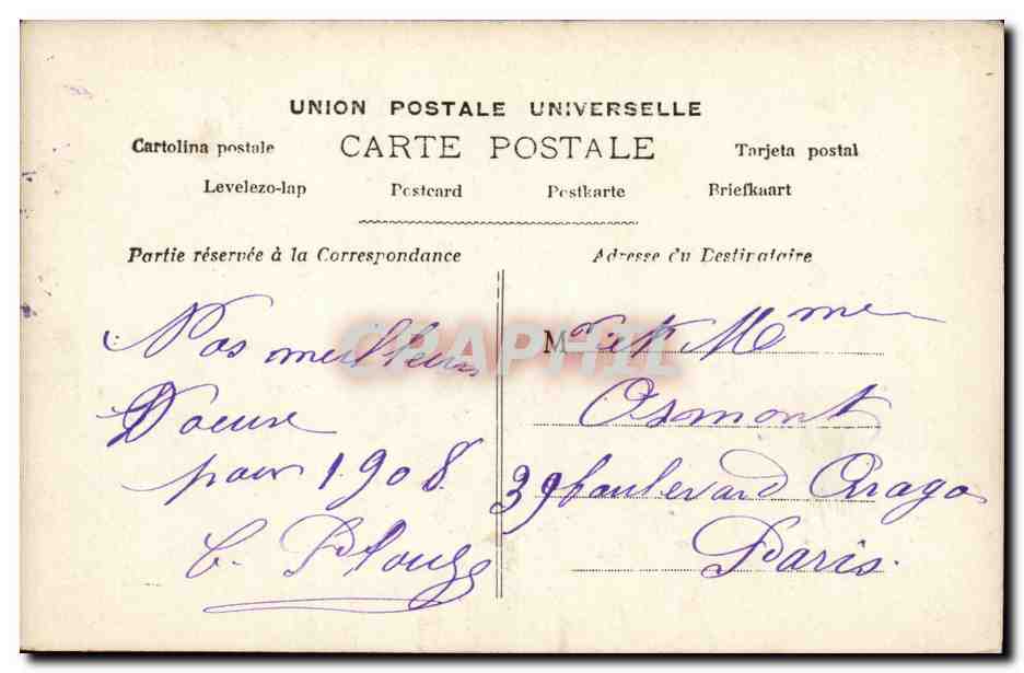 Fantaisie - Un Gros Baiser - Bebe - Baby - 1908 CPA  — Rückseite