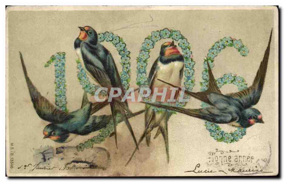 Animaux - Oiseaux - 1906 - Fleurs - Flowers and Birds CPA 