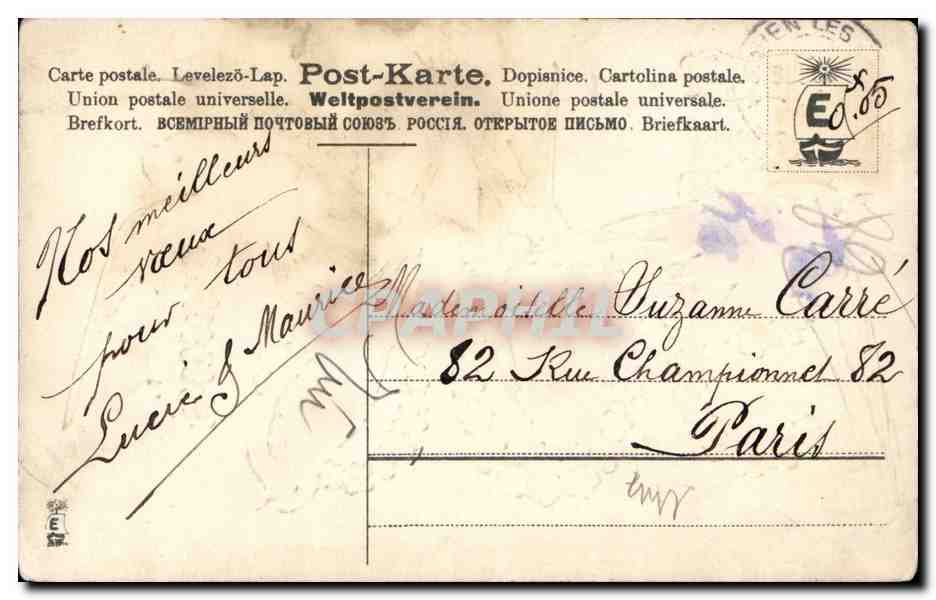 Animaux - Oiseaux - 1906 - Fleurs - Flowers and Birds CPA  — Rückseite