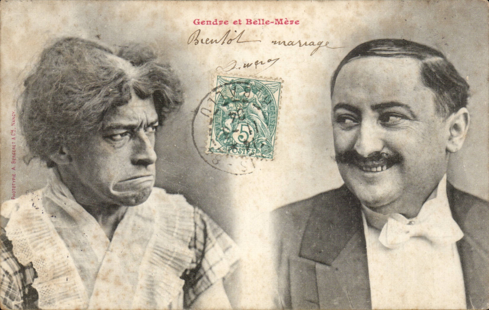 Gendre et Belle-Mère — mariage — Phototypie A. Berchet & Cie, Nancy
