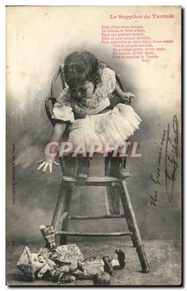 Enfants - Fantaisie - Le Supplice de Tantale - popee - child and doll - CPA 