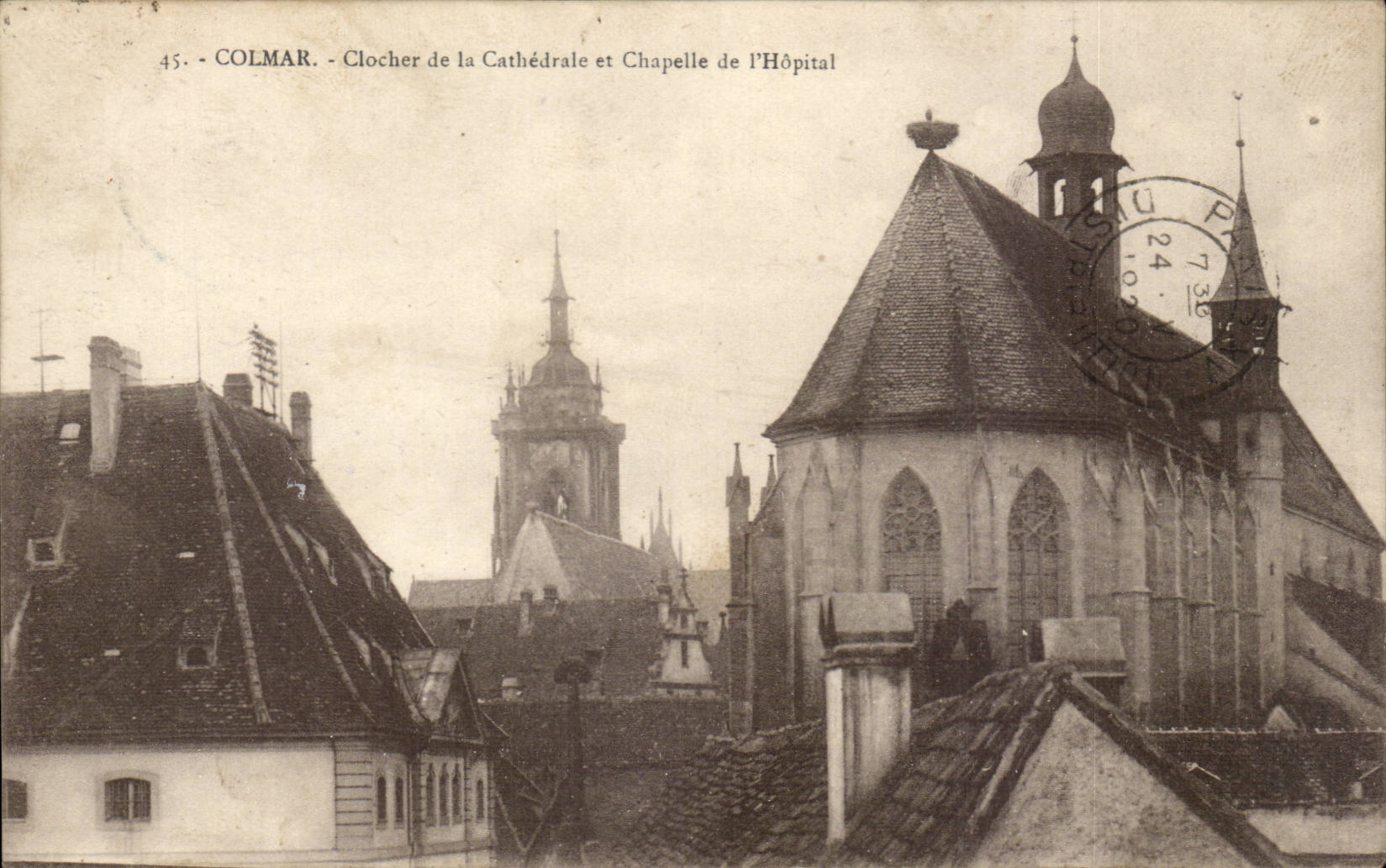 Colmar - Clocher de la Cathedrale et Chapelle de l'Hopital - CPA 