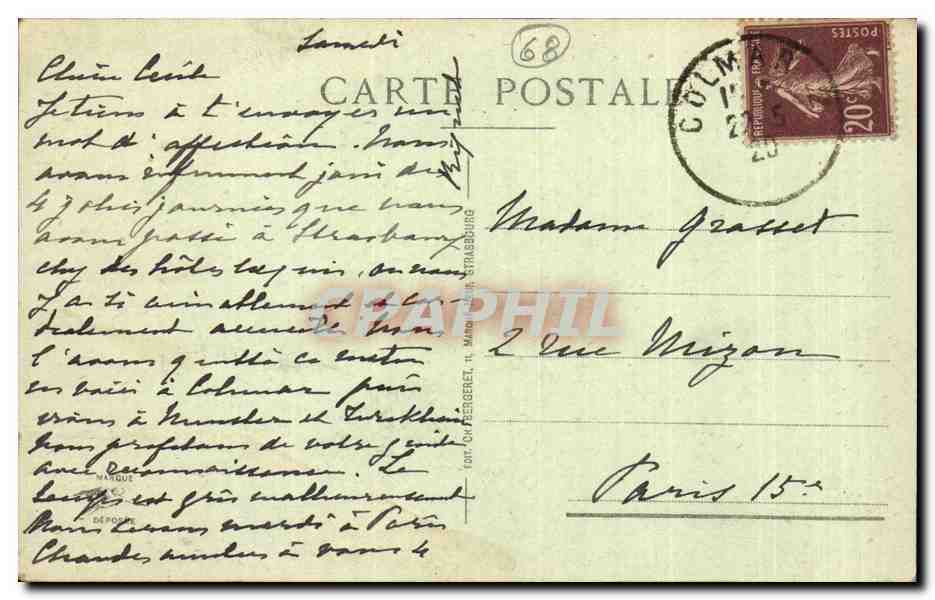 Colmar - Clocher de la Cathedrale et Chapelle de l'Hopital - CPA  — Rückseite