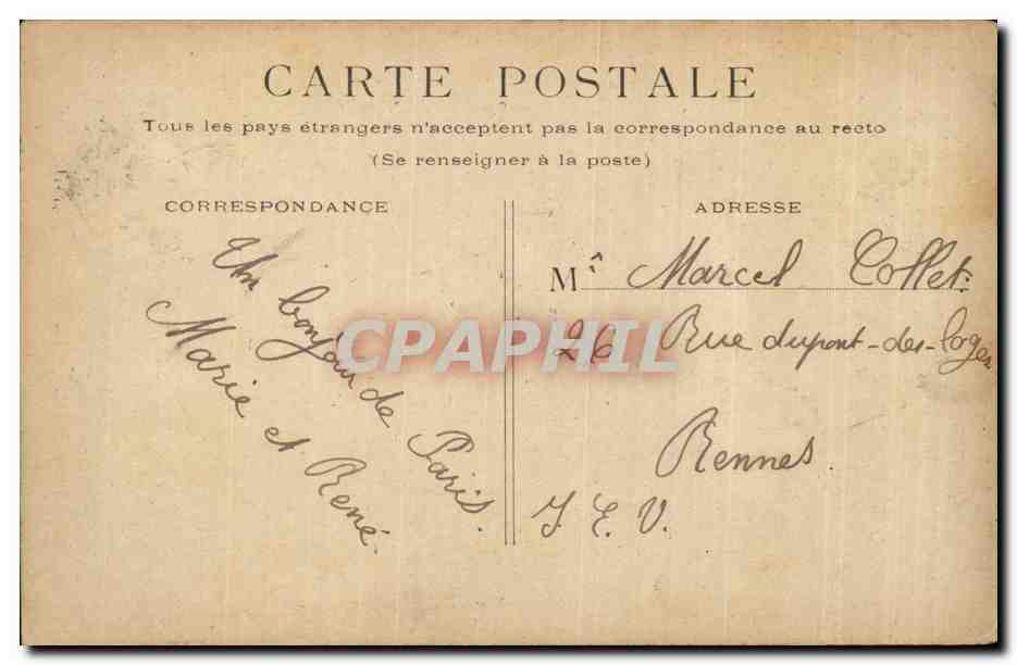 Paris CPA Place de la Concorde — Verso