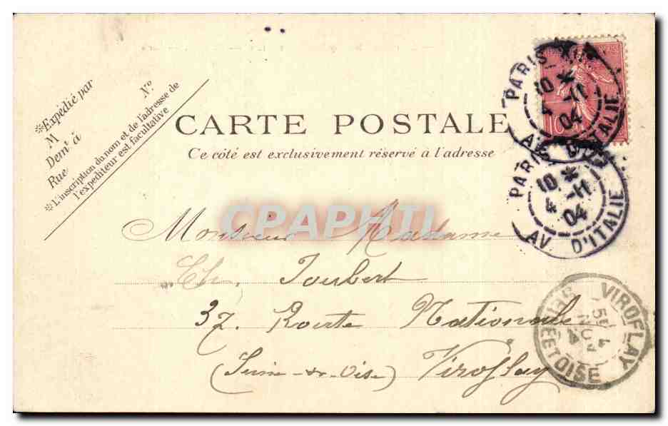 Paris CPA Parc Montsouris — Rückseite