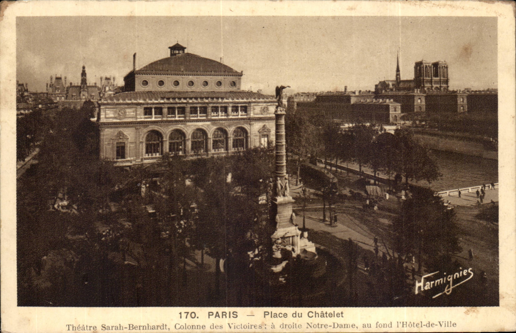 Paris CPA Place du Chatelet Sarah Bernhardt
