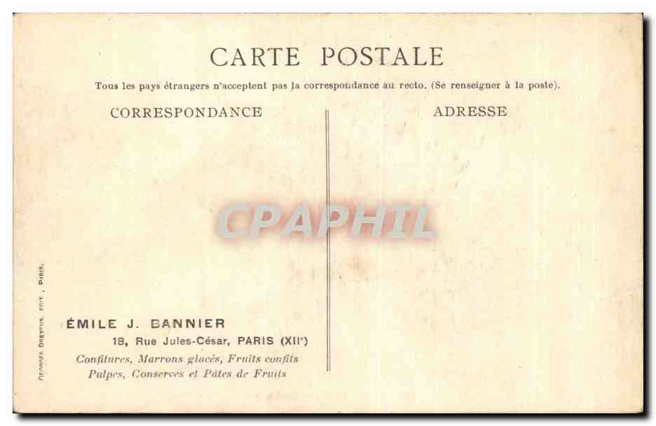 Paris CPA Porte Saint Denis — Verso